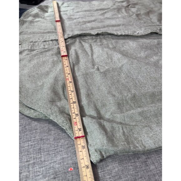 Aerie Anytime Fave Twill Shirt Medium M 100% Cotton Made In India Green - Picture 10 of 11